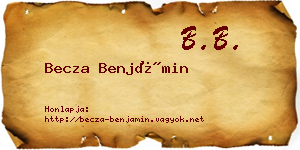 Becza Benjámin névjegykártya
